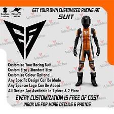 Men's Motorbike Racing 1/2 Piece Custom Motorcycle Moto GP Biker Leather Suit