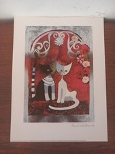 Rosina Wachtmeister Cat Art Print Silver Foil With Signature, 1991 Special Ed.