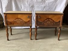 Paire de commodes anciennes en bois incrusté style Louis XVI Premi 900 Italie