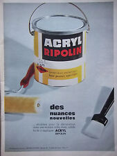 1964 PRESS ADVERTISEMENT RIPOLIN ACRYLIC PAINT NEW SHADES - ADVERTISING