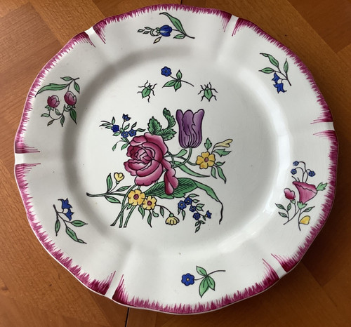 Superbe assiette plate gien - superbe,