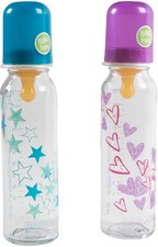 Biberons en Verre POUPY De 240 ML pour Nouveaux Nés Avec Tétine en Caoutchouc