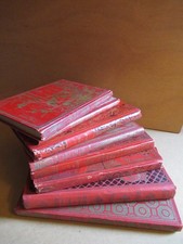 Lot 8 LIVRES anciens reliés début XXème - RELIURE Rouge & Dorée BIBLIOTHEQUE