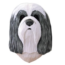 Figurine De Plaque De Tête De Bearded Collie Bleu/Blanc