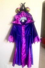 DISNEY STORE MALEFICENT GIRLS COSTUME Gown sz 5-6 w/Disney Parks Maleficent Ears