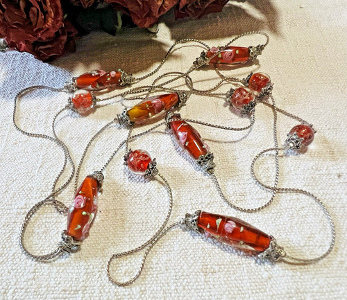 Collier sautoir ancien perles - collier,