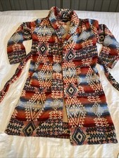 Vintage Pendleton Western Wear 100% Cotton Robe Small Aztec Printe/ Belt  RARE