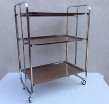 DESSERTE 70' - ROULANTE - PLIANTE - MEUBLE - SERVANTE - VINTAGE - ANCIEN