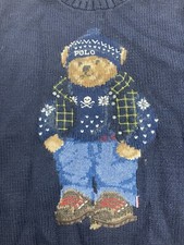 Ralph Lauren Polo Teddy Bear Navy Sweater - Boys Size 7 - NWOT