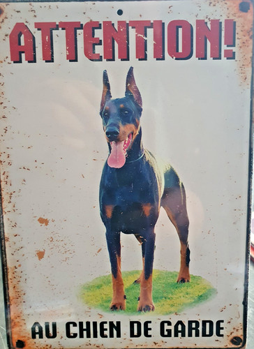 Plaque vintage attention - vintage, au