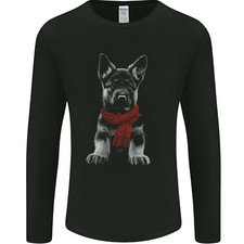 T-Shirt À Manches Longues Pour Homme Avec Un Chiot Berger Allemand En Écharpe