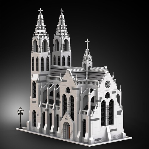 Medieval gothic cathedral avec - gothic,