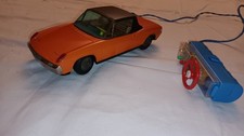 JOUET ANCIEN TÔLE BANDAI JAPAN VW PORSCHE 914 ÉLECTRIQUE TELEGUIDÉE 