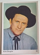 Carte Carton Vintage 1960 Numéro 60 Kirk Douglas Distributeur Chewing-gum Brabo 
