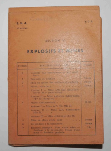 Livret militaire explosifs - , et