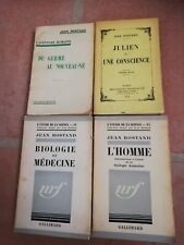 LOT 4 LIVRES ANCIEN JEAN ROSTAND.OEUVRES SCIENTIFIQUES.NRF/FASQUELLE/CHARPENTIER