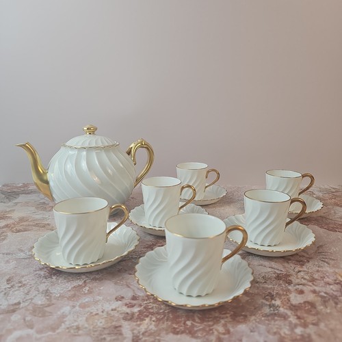 Service café torse doré - service,