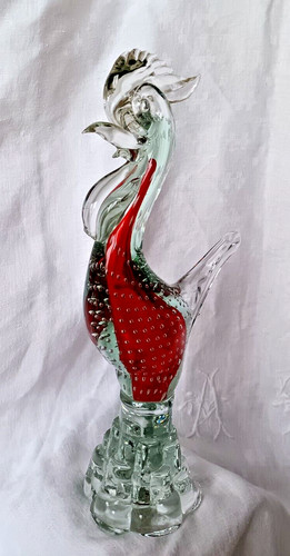 Grand coq verre bullé - coq, en