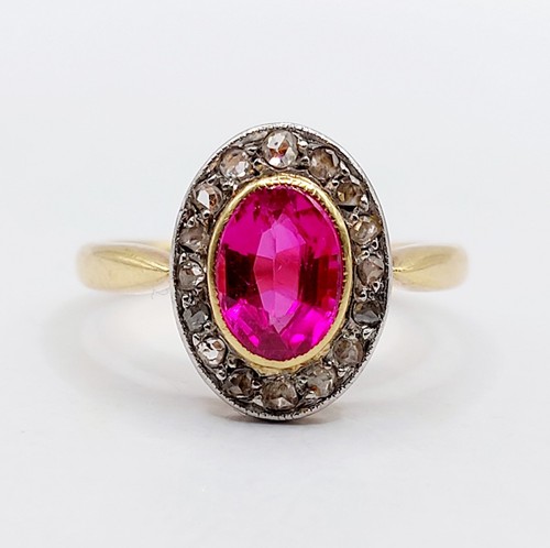 Bague pompadour antique - , 18k
