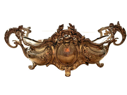 Jardinière métal argenté - jardinière,