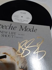 depeche Mode autograph vinyl 12' new life & shout signed live concert collectors