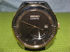Montre-bracelet automatique Seiko Kinetic noire squelette 5M84 0AC0 série luxe