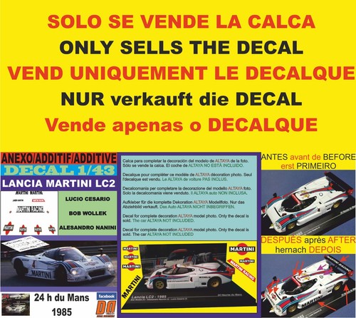 Anexo decal lancia lc2 - 1/43,