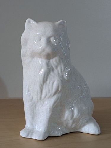 Chat assis faience émail - faience,
