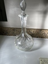Val Saint-Lambert Olivier Carafe Decanter with Stopper Thumb Design 1910
