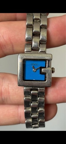 Gucci frame watch blue - gucci,