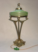 Lampe en bronze Art Nouveau Vienne Jugendstil abat-jour Pällme-Konig & Habel