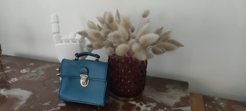 Mini cartable cuir vintage - cartable,
