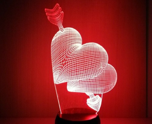 Lampe led rgb - led, coeurs