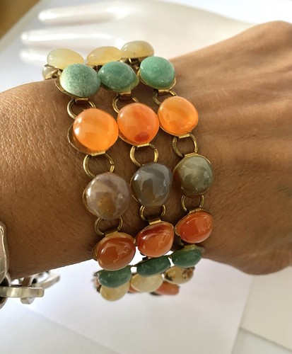 Bracelet manchette cabochon - bracelet,