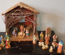 ANCIENNE CRECHE GARNIE - 19 SANTONS DEVINEAU - TAILLE 3C - 23 cm