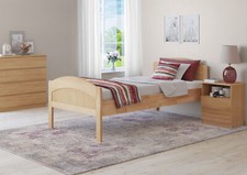 Lit haut en bois massif, longueur supplémentaire 90x220 hêtre naturel