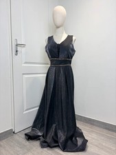 Robe longue grise scintillante