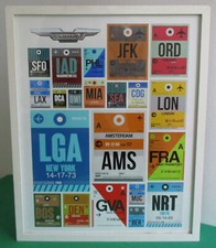 Ikea Framed Poster Frame Airline Tags Airport Bag Baggage Luggage Ribba 13080