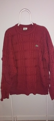 Pull lacoste col - lacoste, rouge
