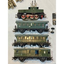 RARE VTG Märklin Electric Locomotive Set Green Track Ho Train w Tracks
