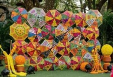 5PC Sun Parasol Handmade Parasol Cotton Sun Shade Wedding Decorative Umbrella