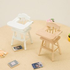Chaise haute Miniature, Mini chaise haute de poupée, modèle 1/12, chaises