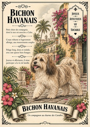 Affiche bichon havanais - bichon,