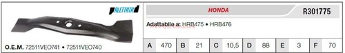 Lame honda tondeuse hrb475 - tondeuse, 476