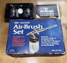 Badger Airbrush Set Model 200-3 Single Action KIT Plus 350 Never Used Lot Art