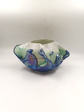 Vintage Michèle Luzzoro Biot France Studio Glass Signed Glass Sculpture Vase