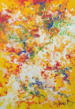 Abstract Yellow White Modern Painting Contemporary Painting Light Colors