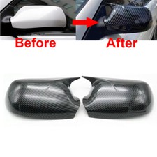 Pair Carbon Fiber Rearview Mirror Shell Cover Cap For Mazda 3 BK 2 Demio 6 GG
