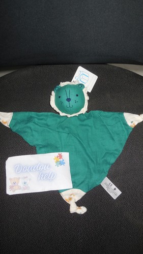 Doudou plat lion - doudou, vert