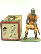 Elastolin figure, Norman knight, Norman, with stone, Middle Ages. 7cm